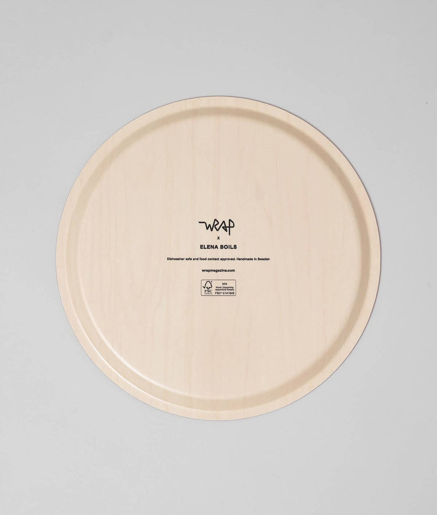 Kirschen X Birkenholz Serviertablett, Rückseite