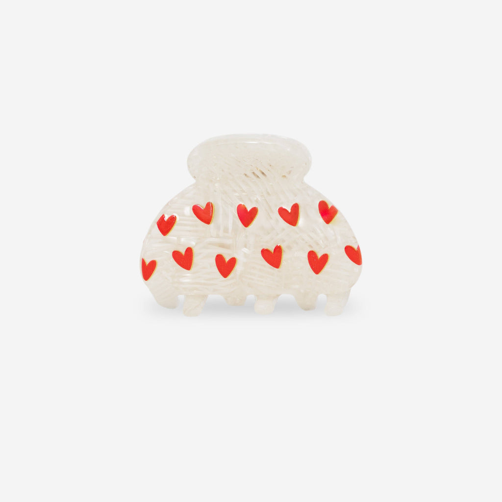 Coope Obsession X Weiße Haarklammer mit roten Herzen