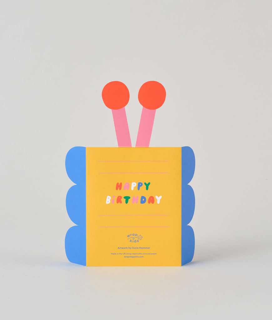 Rückseite der Karte in gelb mit Linien zum Beschriften