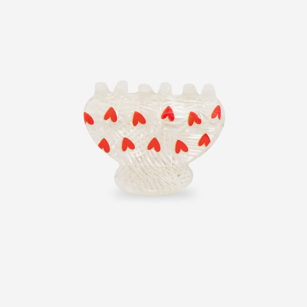 Coope Obsession X Weiße Haarklammer mit roten Herzen