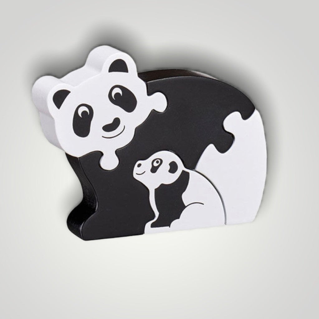 Baby Puzzle x Panda in schwarz-weiß