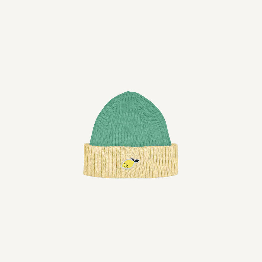 Aquagrün & Sandgelb X Beanie für Kinder