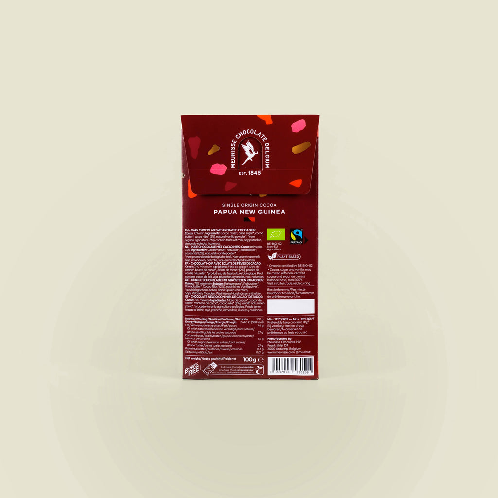 Rückseite der Schokoladenverpackung