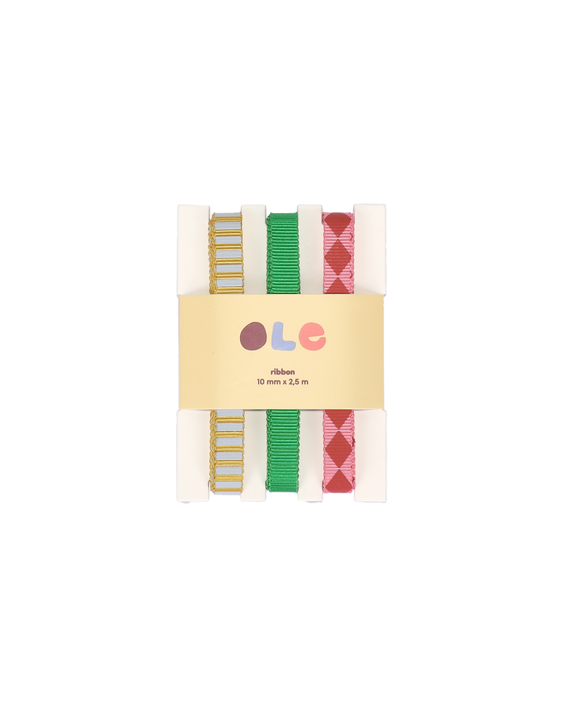 Streifen-Uni-Raute X Geschenkband Set