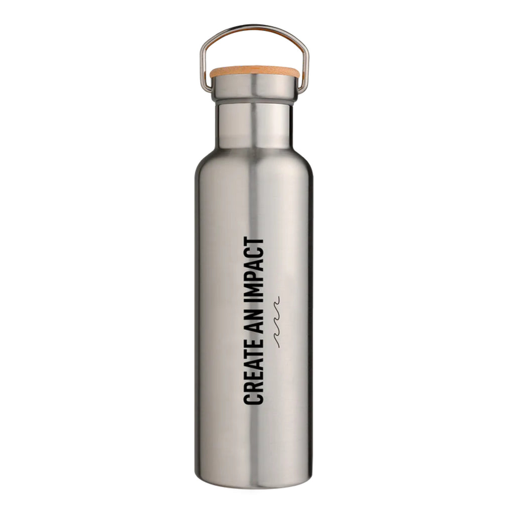 Bottle X Edelstahl Thermosflasche, Freisteller mit Schriftzug: create an impact