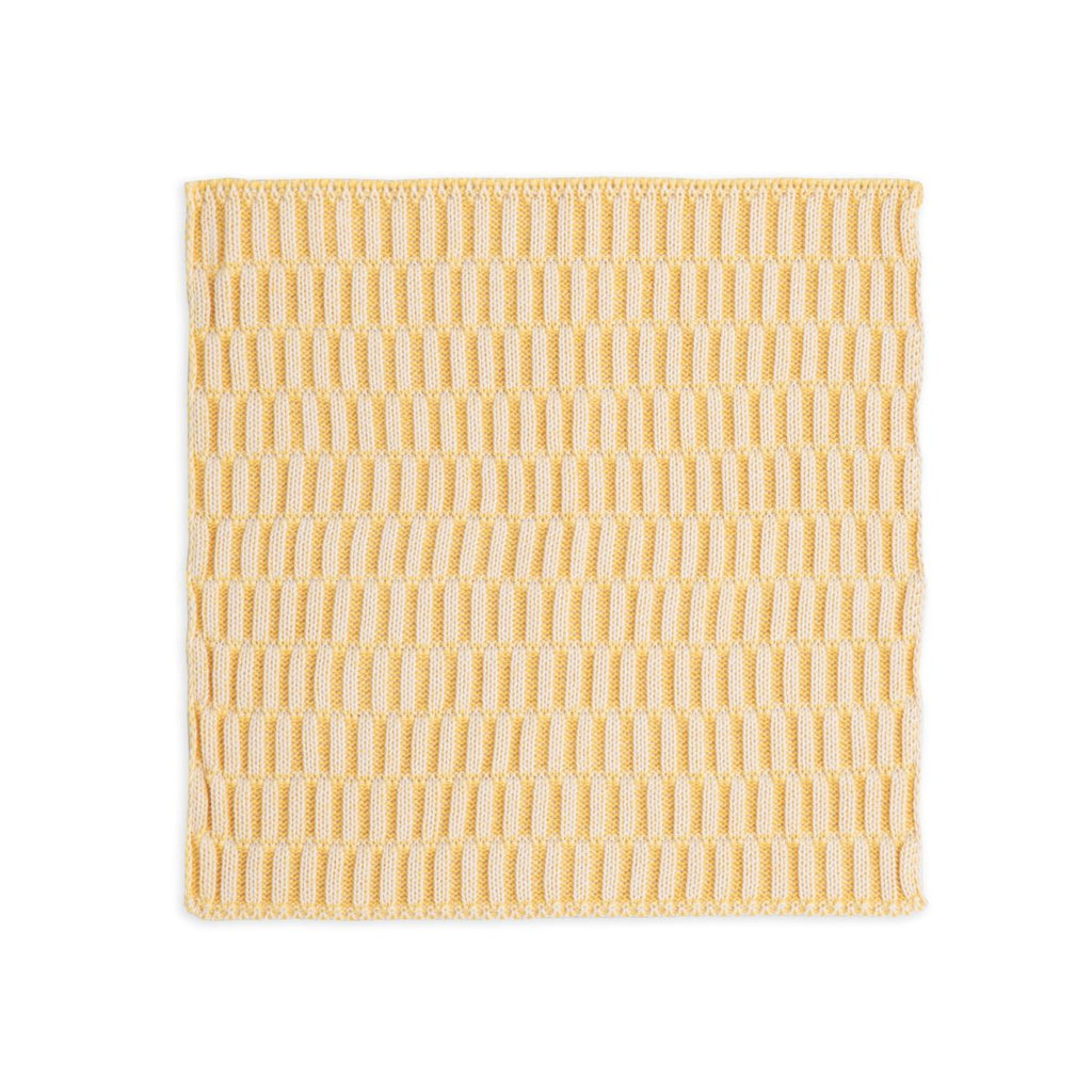 Ecru-Goldgelb X Gestricktes Spültuch, quadratisch