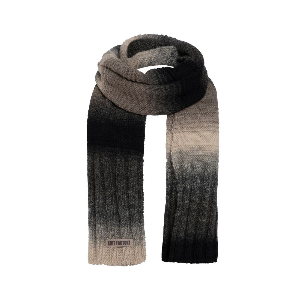 Schwarz-Beige X Mace Schal mit Alpaka