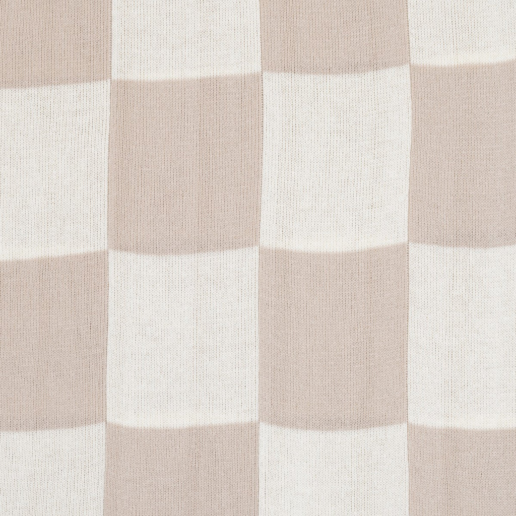 Ecru-Leinen X Caro Plaid Kuscheldecke, Detailansicht