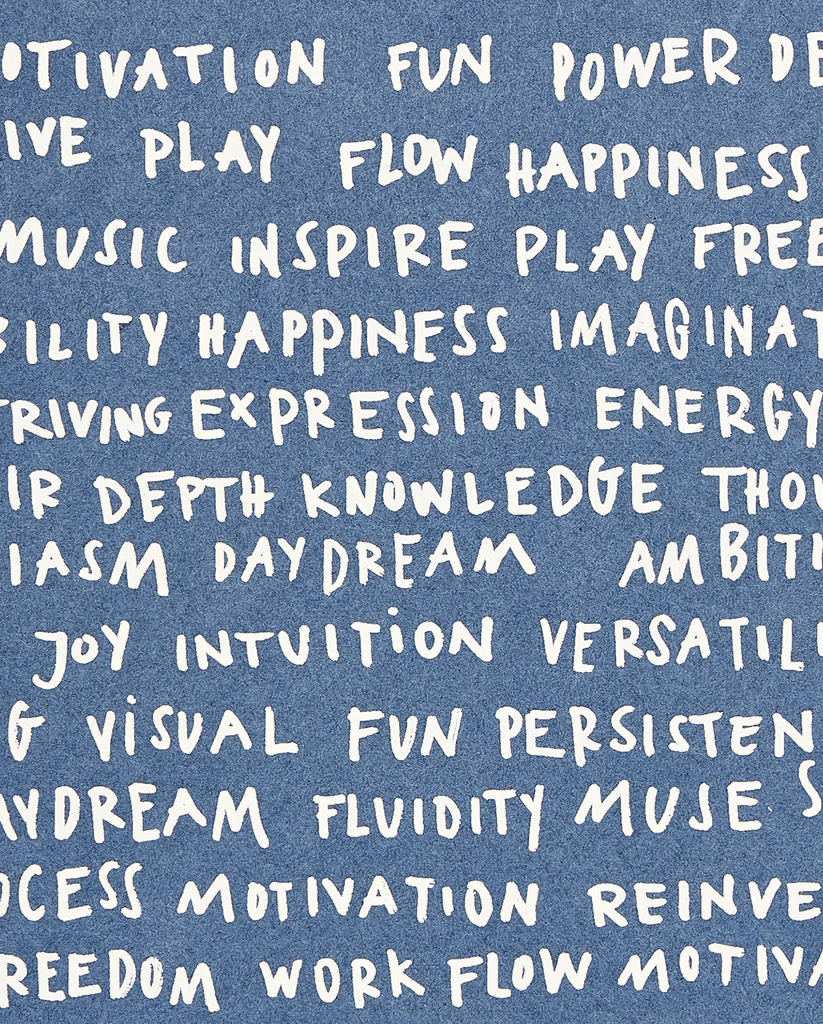 Word Plays X Notizbuch L aus recyceltem Denim, Detailansicht