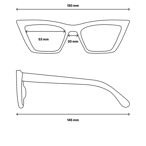 Maße der Sonnenbrille