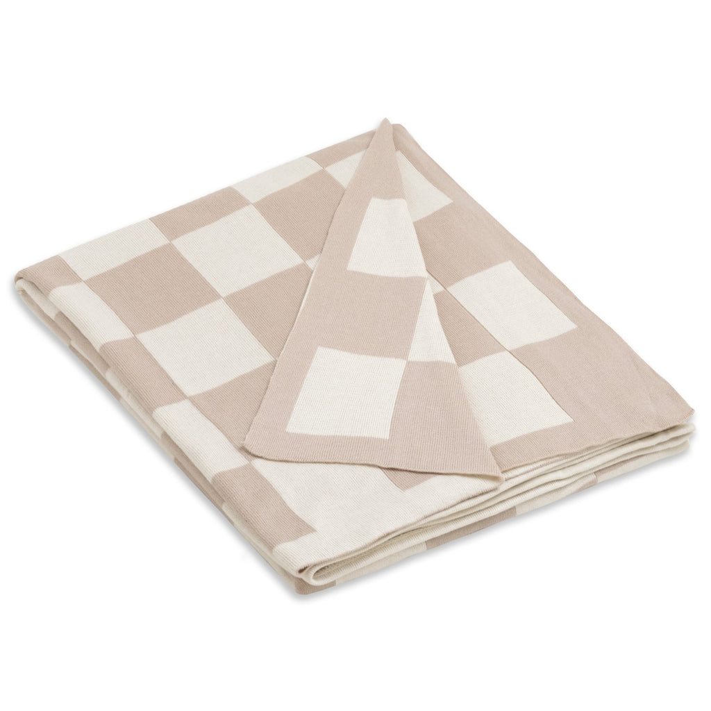 Ecru-Leinen X Caro Plaid Kuscheldecke