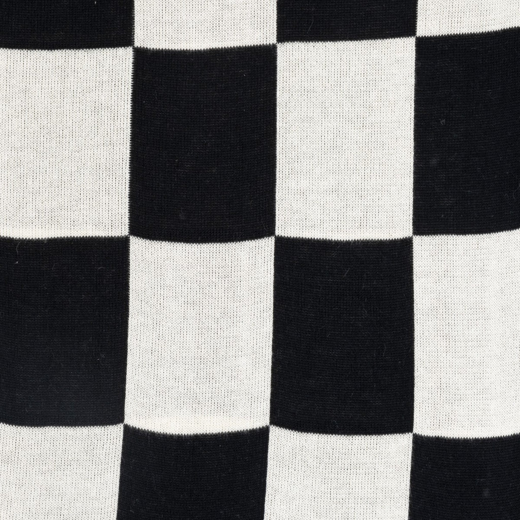 Ecru-Schwarz X Caro Plaid Kuscheldecke, Detailansicht