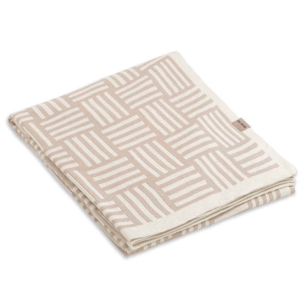 Ecru-Leinen X Dash Plaid Kuscheldecke