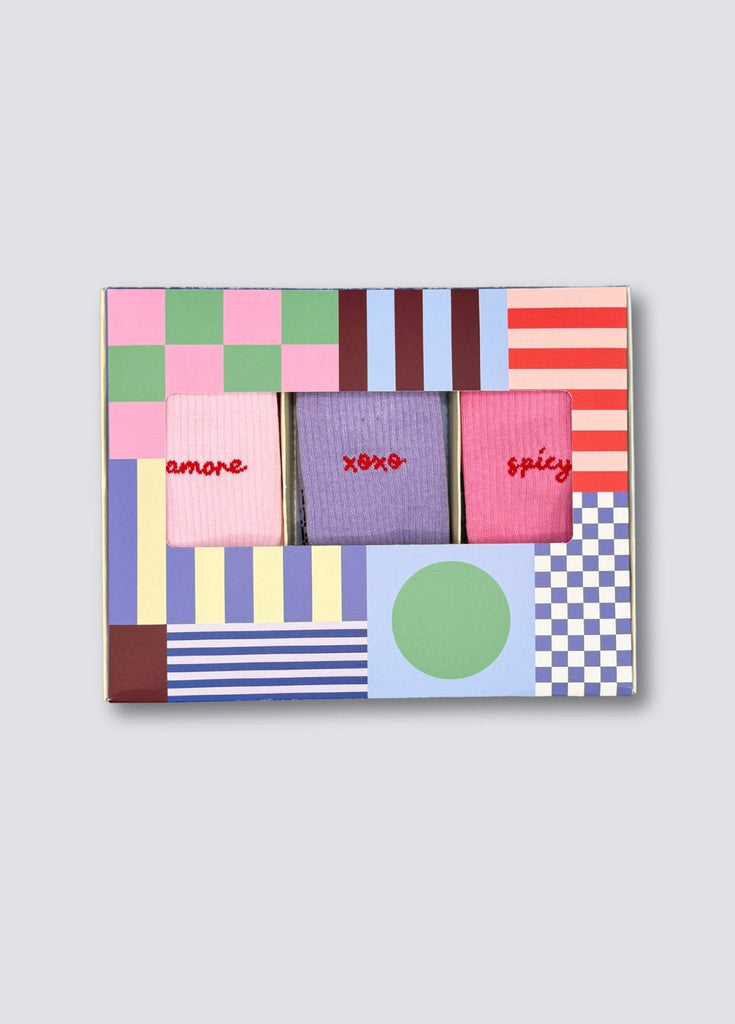 Amore, XOXO, Spicy X 3er Set Socks in Geschenkbox