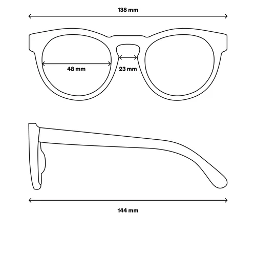 Maße der Sonnenbrille