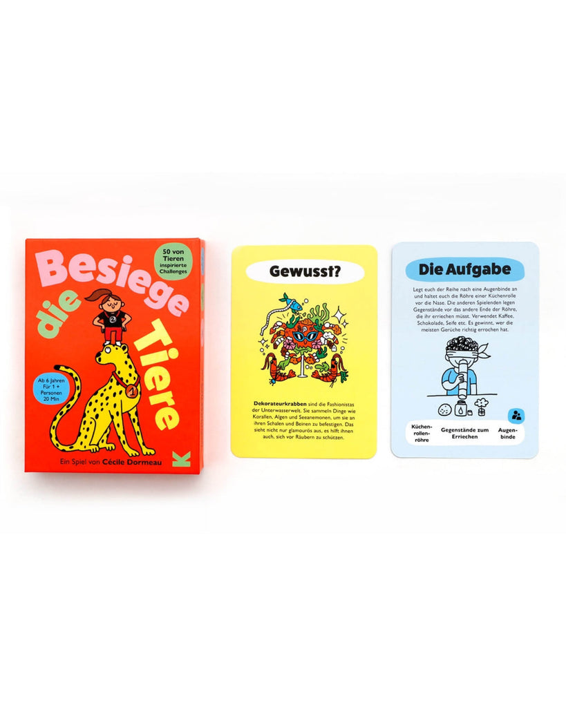 Besiege die Tiere X Activity Kartenspiel, Detailansicht von 2 Karten