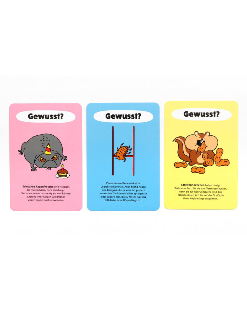 Besiege die Tiere X Activity Kartenspiel, Detailansicht von verschiedenen Karten