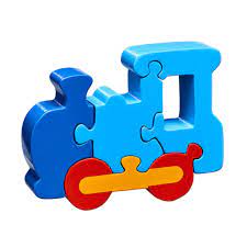 Baby Puzzle X Lokomotive blau