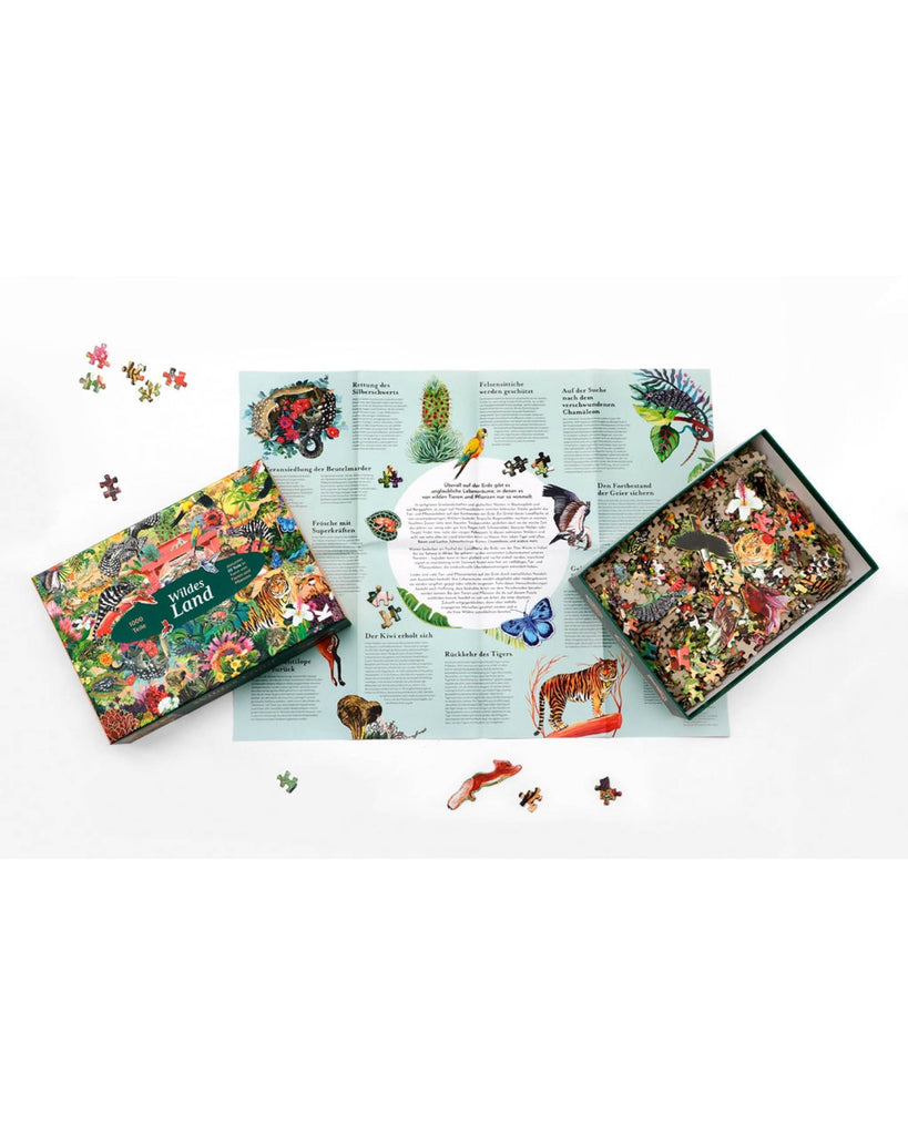 Wildes Land X 1000 Teile Puzzle, geöffnete Box von oben