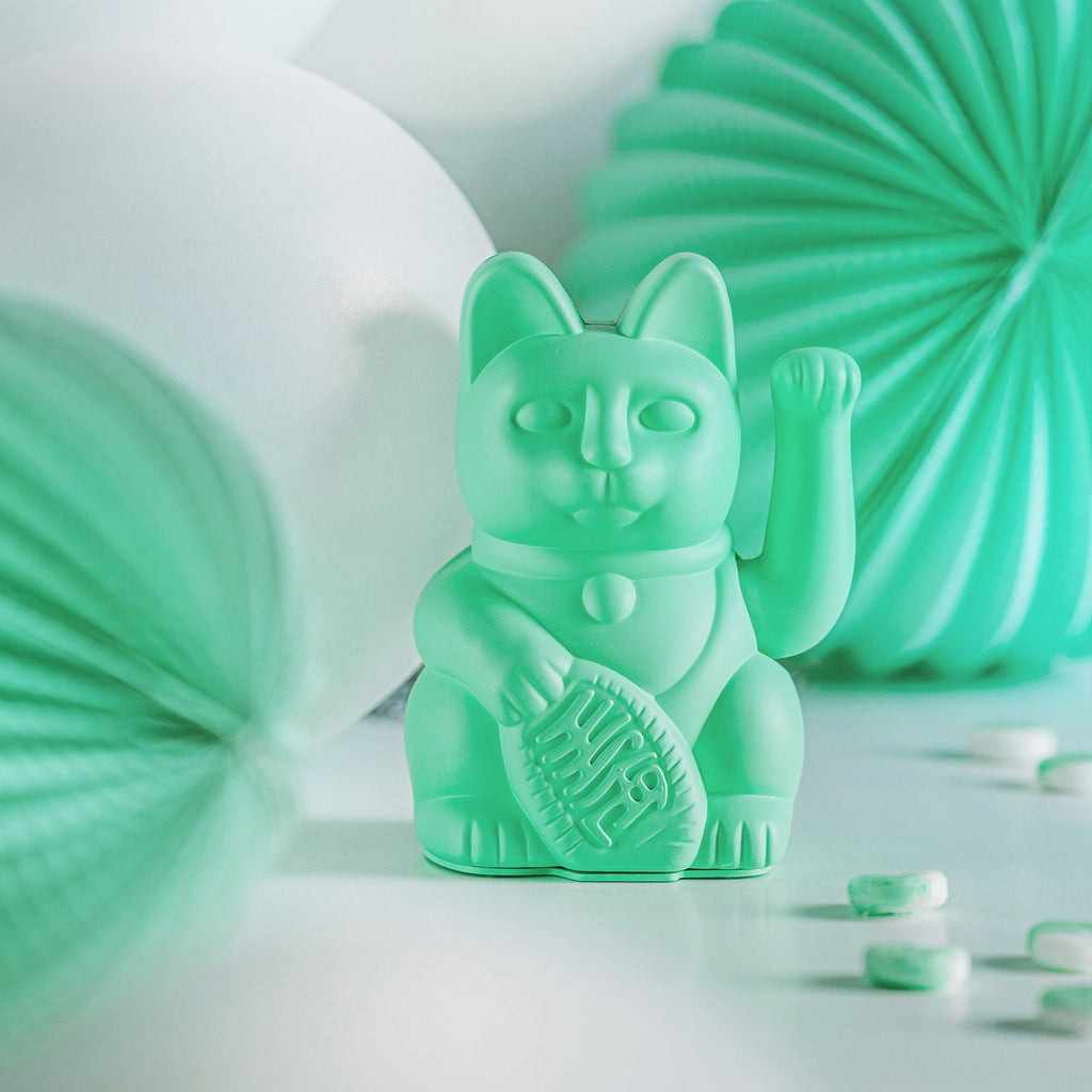 Lucky Cat mint mit mintfarbener Deko